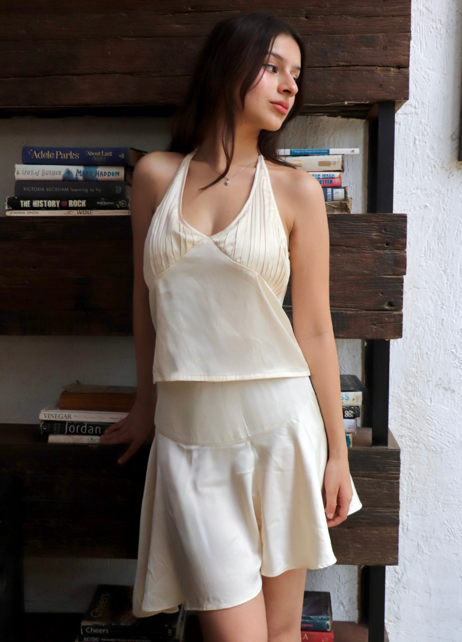 JULIET PLEATED HALTER TOP