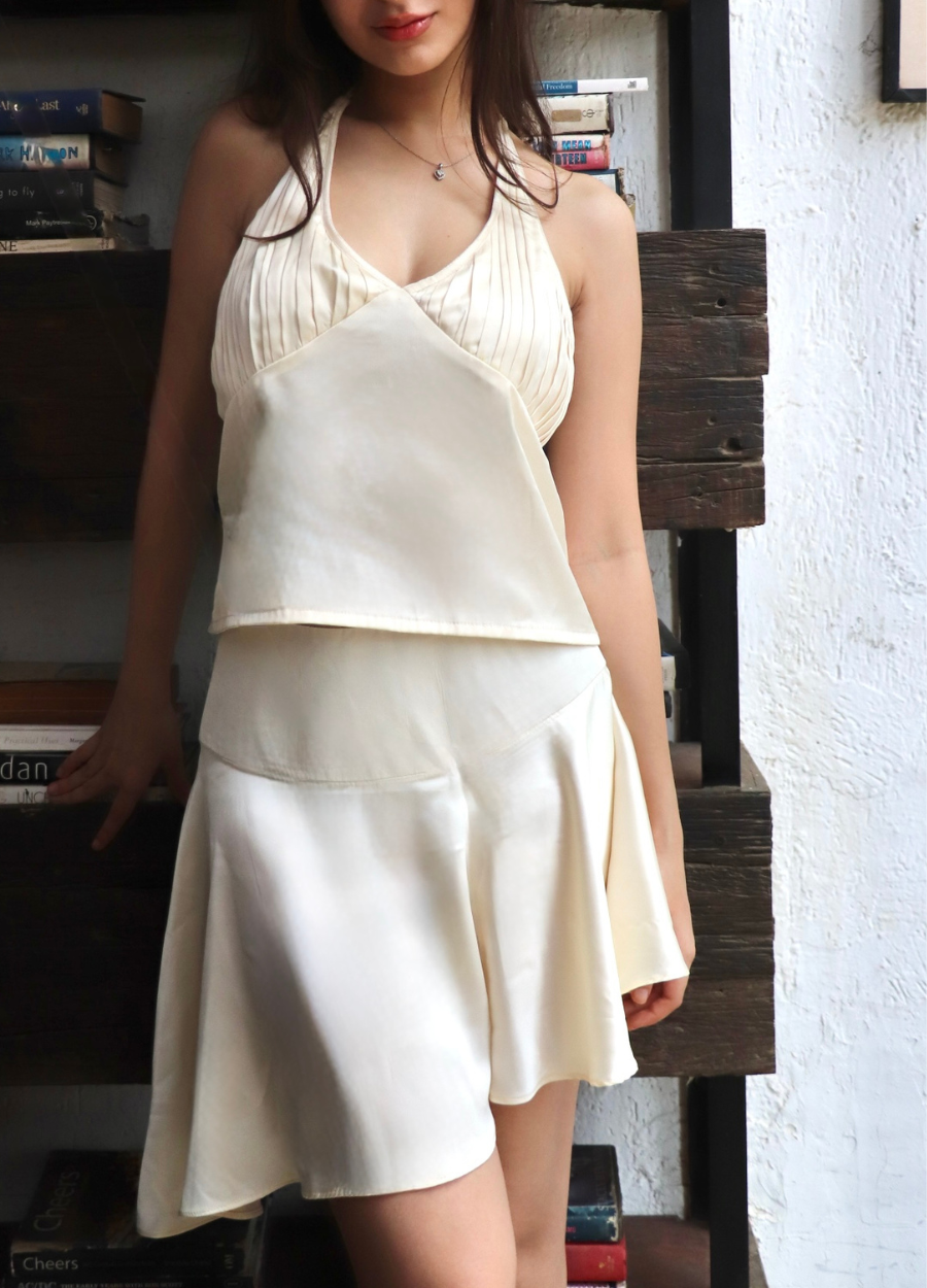 JULIET PLEATED HALTER TOP