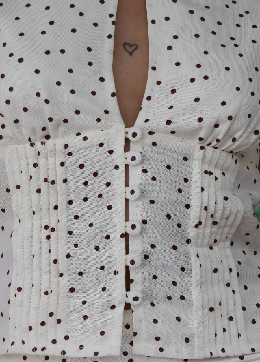 BLAIR POLKA TOP WITH SCARF