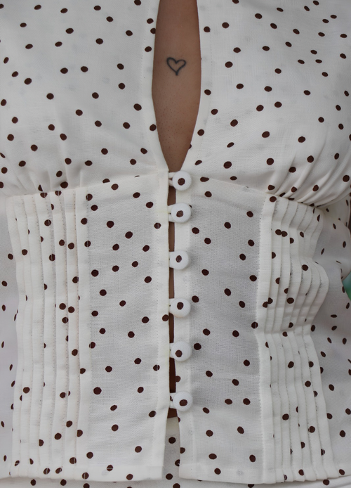 BLAIR POLKA TOP WITH SCARF